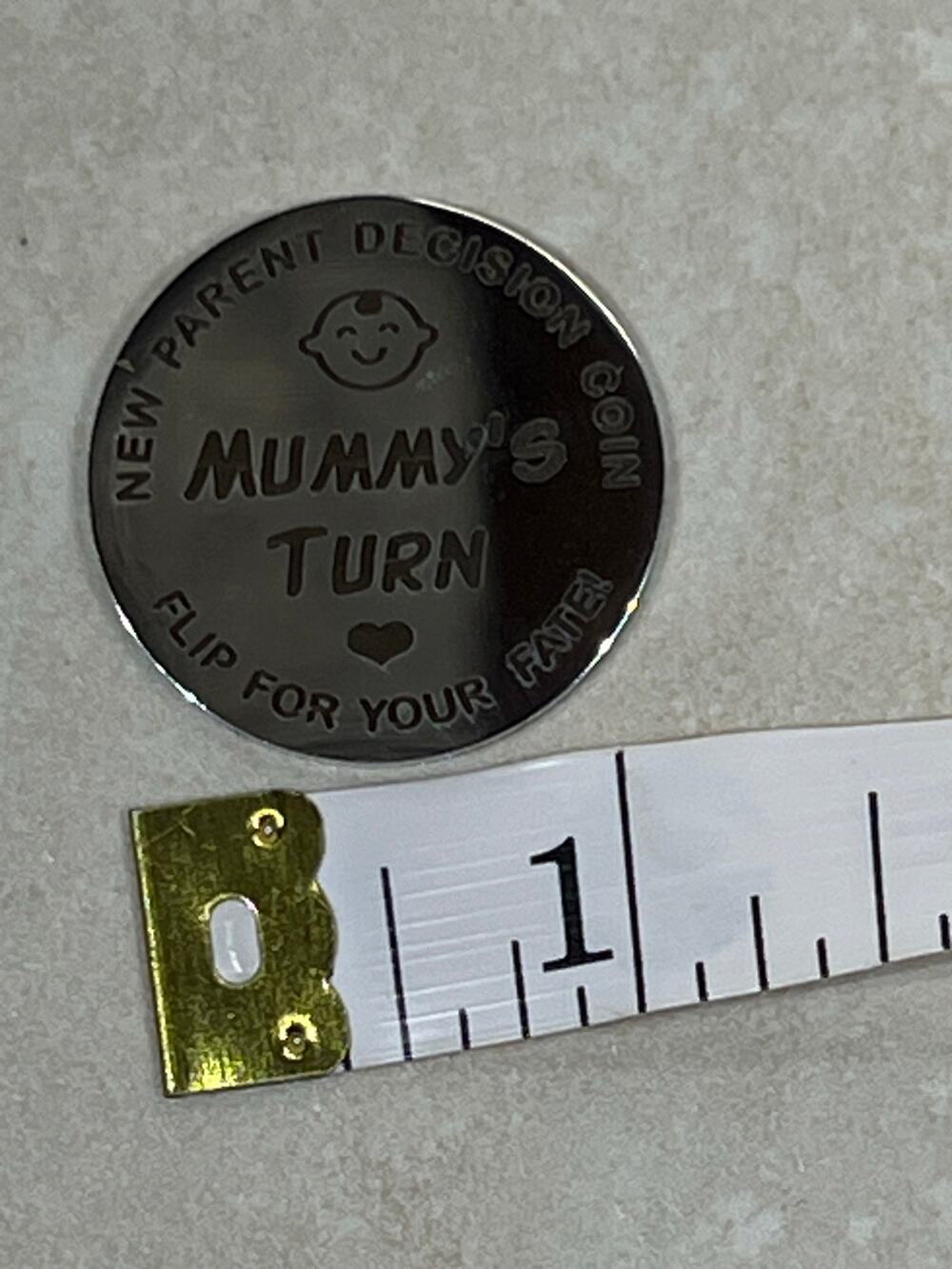New Parent Decision Coin Daddy’s Turn Mommy’s Turn Baby Shower Gift NWOT